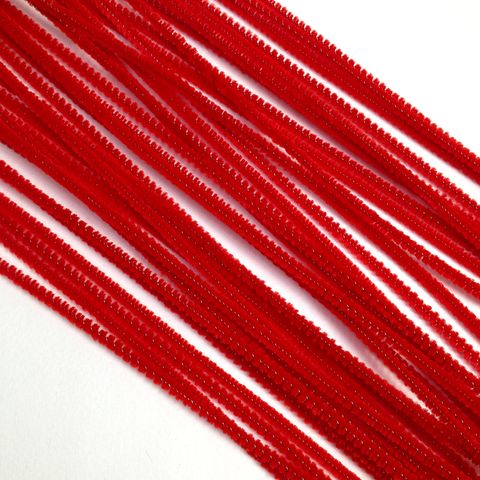 Xmas Chenille Stems - 6mm Red Pk 100